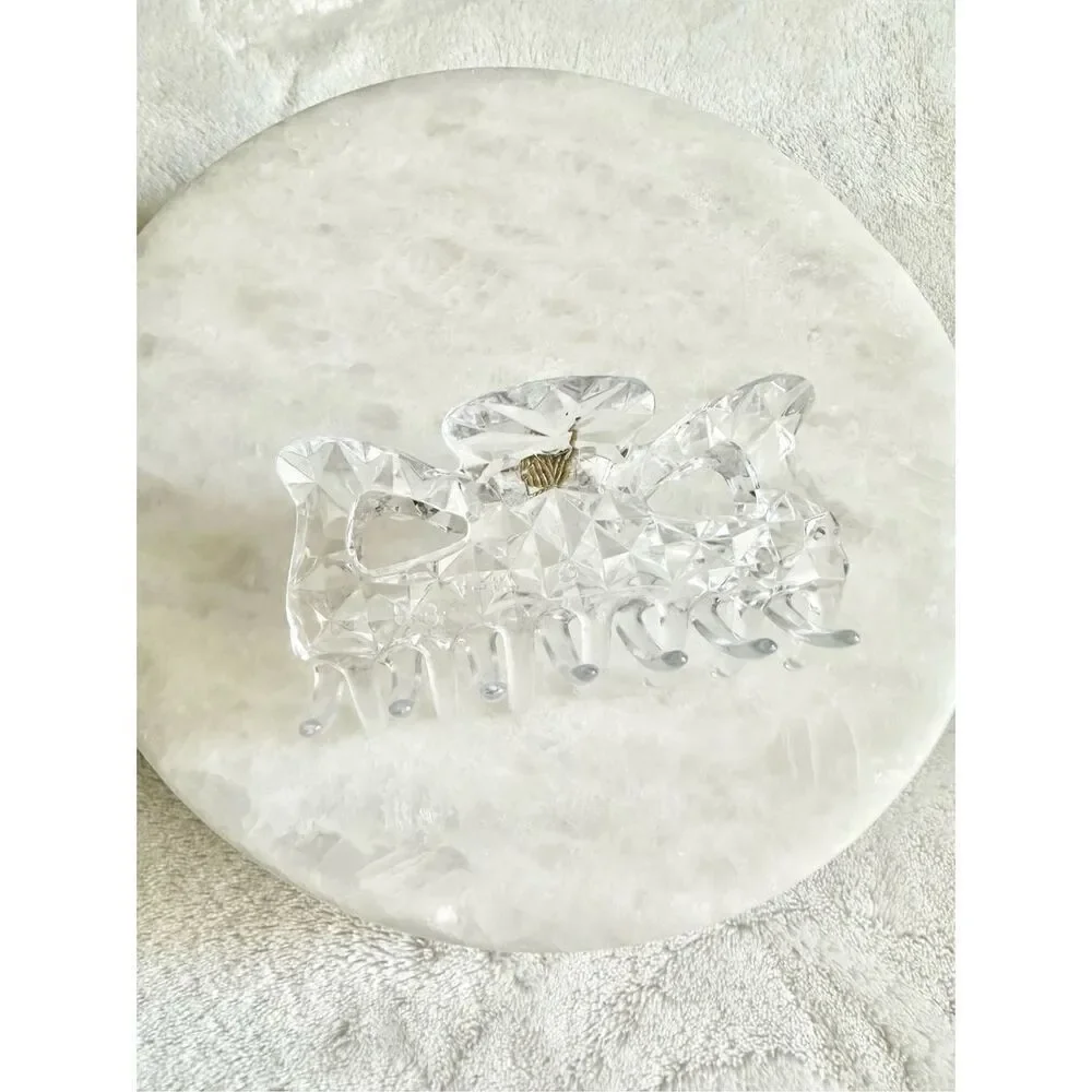 Clear crystal cut plastic hair claw